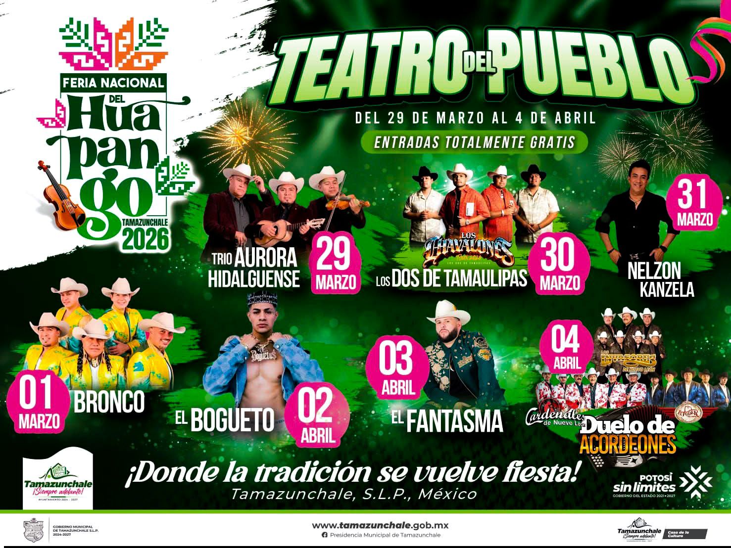 Revelan cartelera de la Feria del Huapango 2026