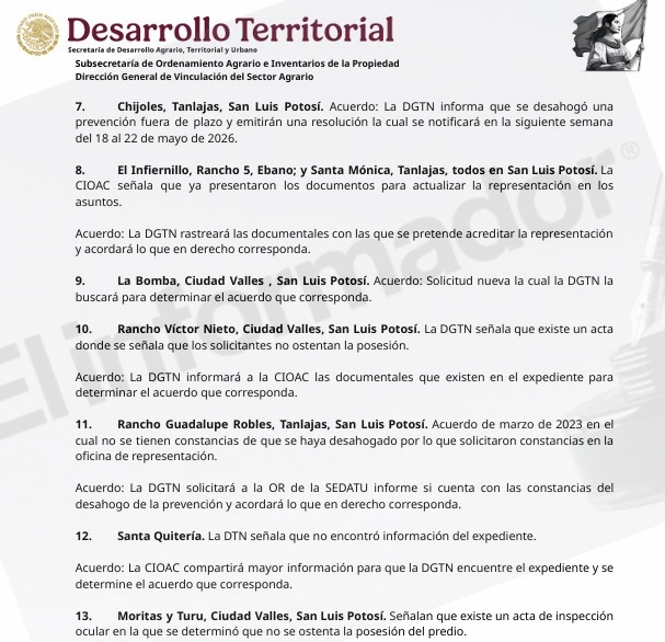 Tierra en disputa: miles de familias en vilo Tierra en disputa: miles de familias en vilo