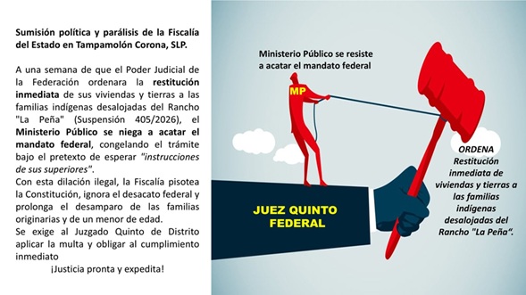 MINISTERIO PÚBLICO DESOBEDECE AL PODER JUDICIAL DE LA FEDERACIÓN