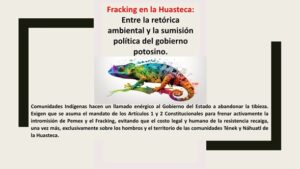 Fracking en la Huasteca: Entre la retórica ambiental y la sumisión política del gobierno