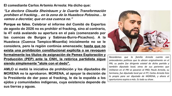 Simulación política de MORENA en SLP en torno al fracking